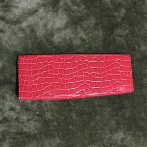 Red Crocodile Print Patent Leather Purse